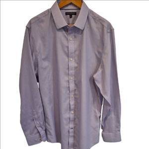 Banana Republic No-iron Tailored Slim Fit Men's Purple Cotton Dress Shirt